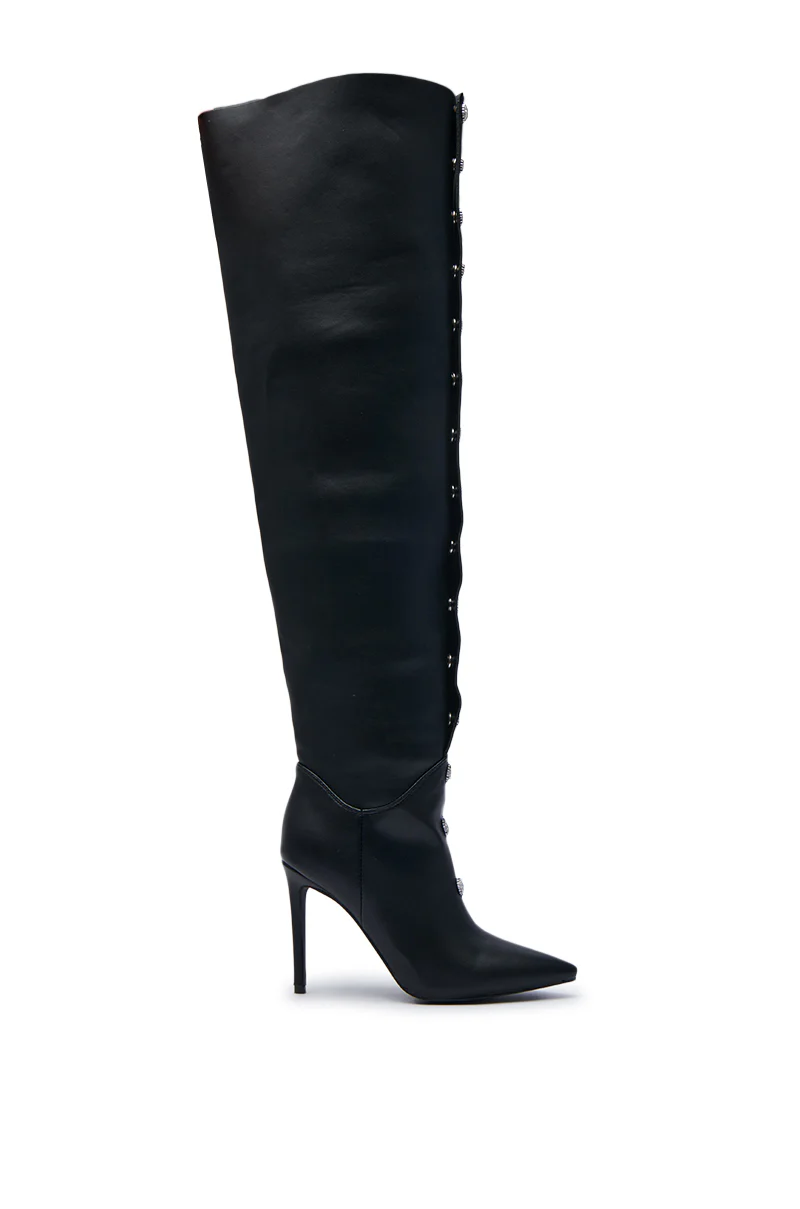 AZALEA WANG ALETTA BLACK EMBELLISHED STILETTO BOOT - Image 5