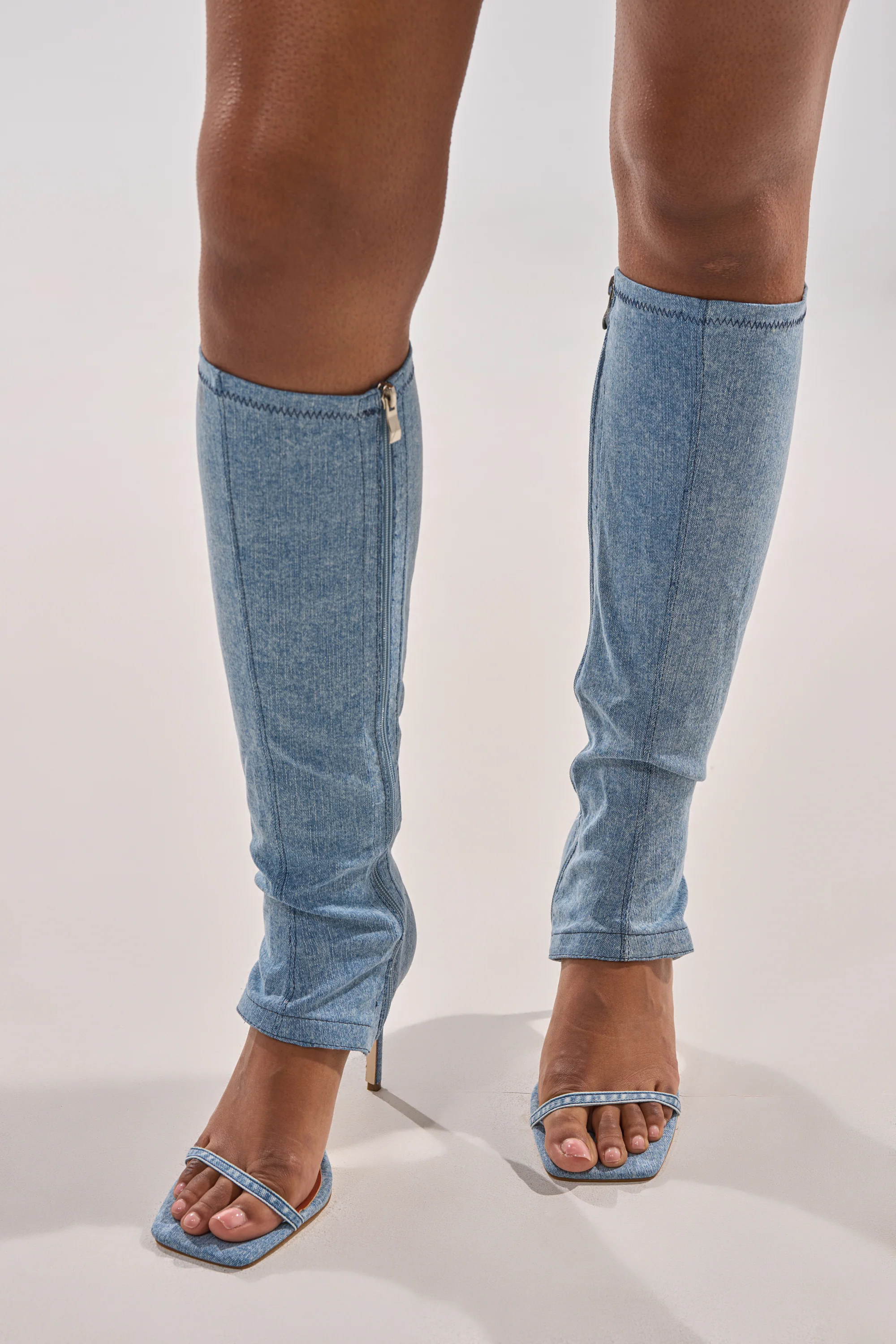 AZALEA WANG ALISHAS DENIM GLADIATOR STILETTO SANDAL - Image 4