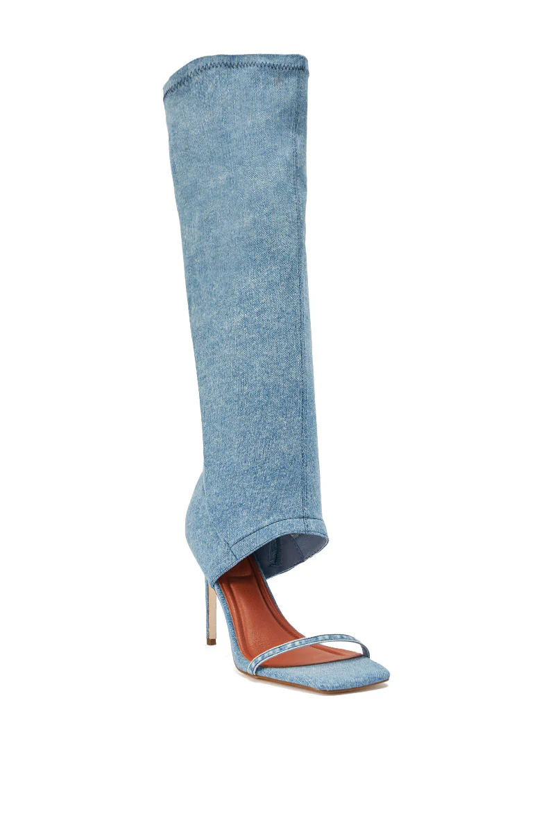 AZALEA WANG ALISHAS DENIM GLADIATOR STILETTO SANDAL - Image 7