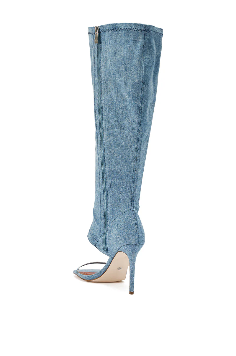 AZALEA WANG ALISHAS DENIM GLADIATOR STILETTO SANDAL - Image 8