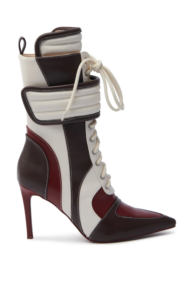 AZALEA WANG AMADA BROWN SPORTY STILETTO BOOTIE - Image 5
