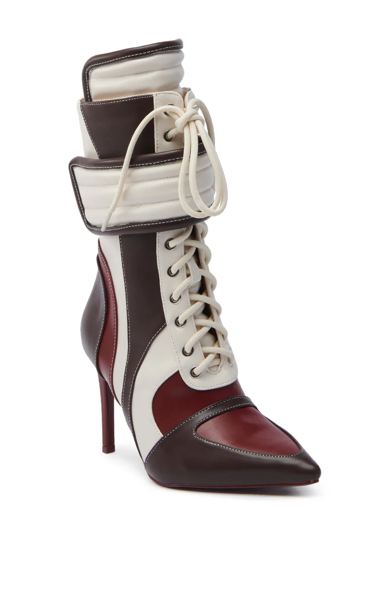 AZALEA WANG AMADA BROWN SPORTY STILETTO BOOTIE - Image 6