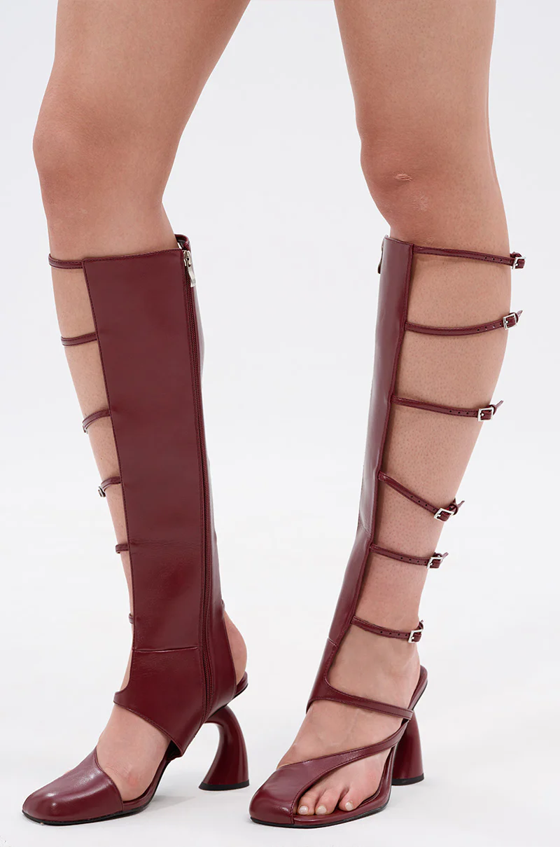 AZALEA WANG ANDRIUS BURGUNDY GLADIATOR SANDAL - Image 2