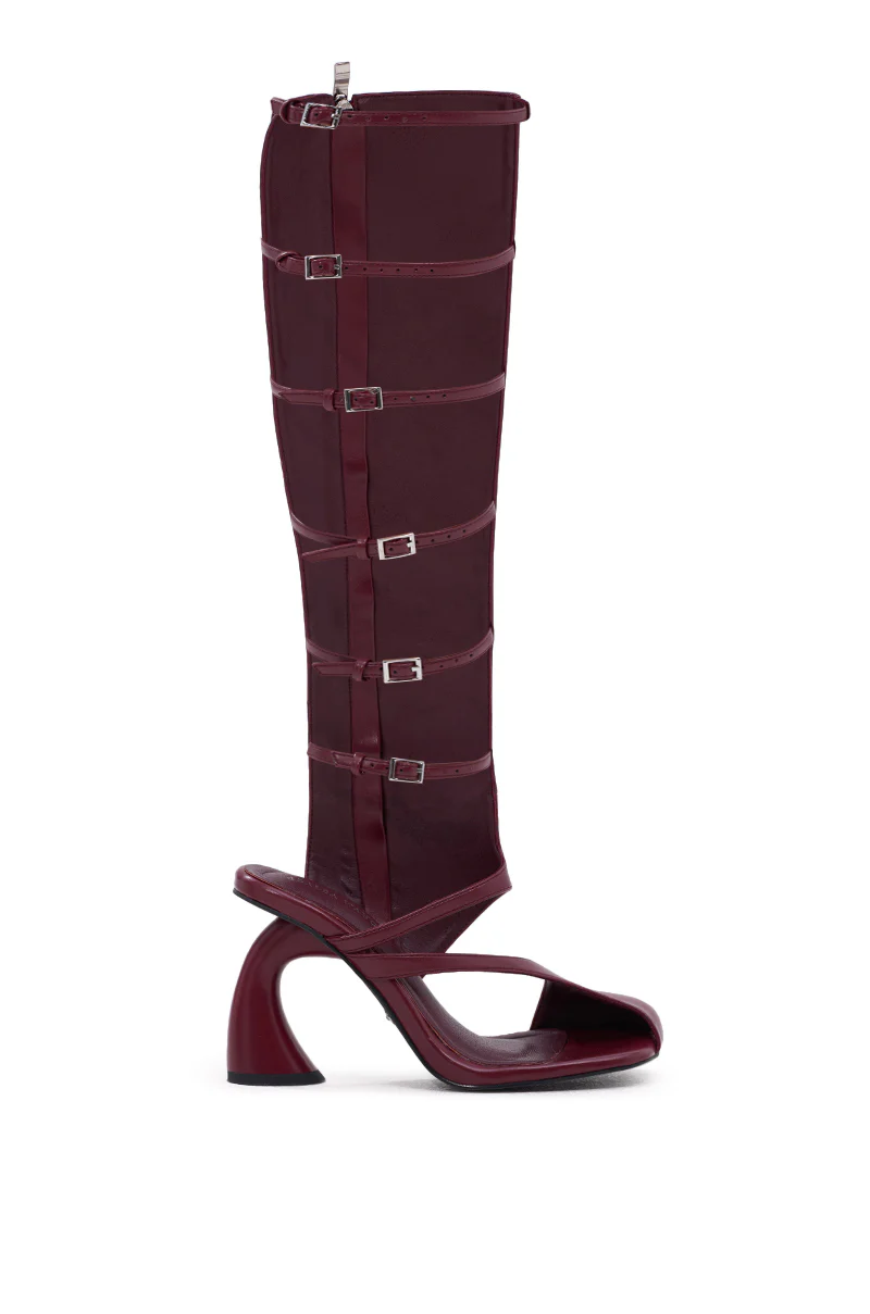 AZALEA WANG ANDRIUS BURGUNDY GLADIATOR SANDAL - Image 3