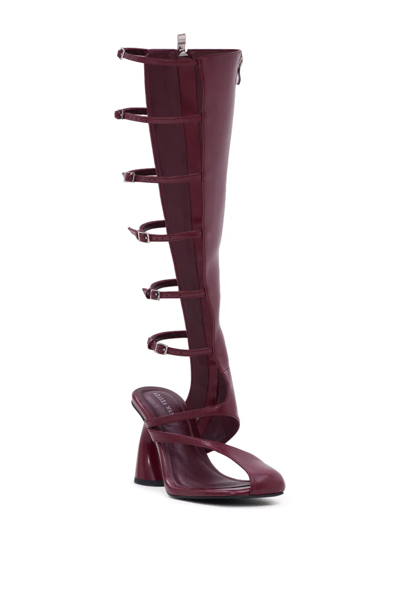 AZALEA WANG ANDRIUS BURGUNDY GLADIATOR SANDAL - Image 4