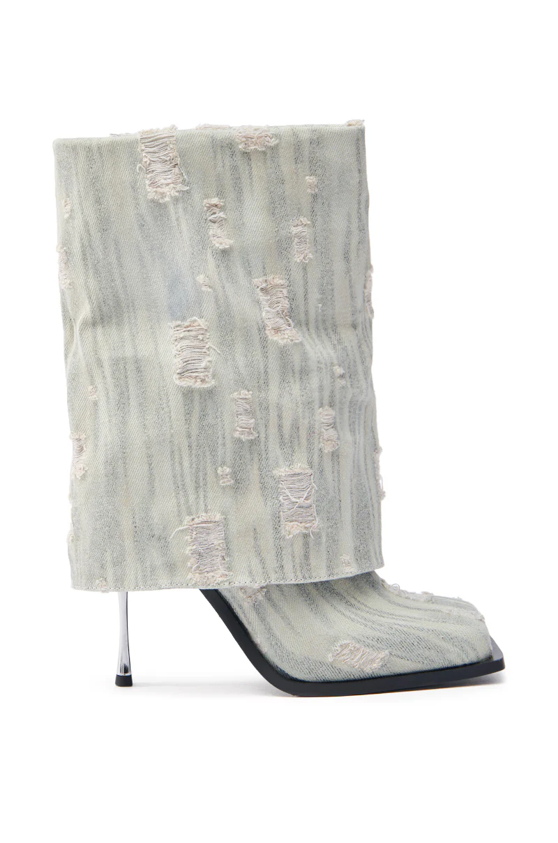  AZALEA WANG ANNECY GREY WASHED BOOTIE - Image 4