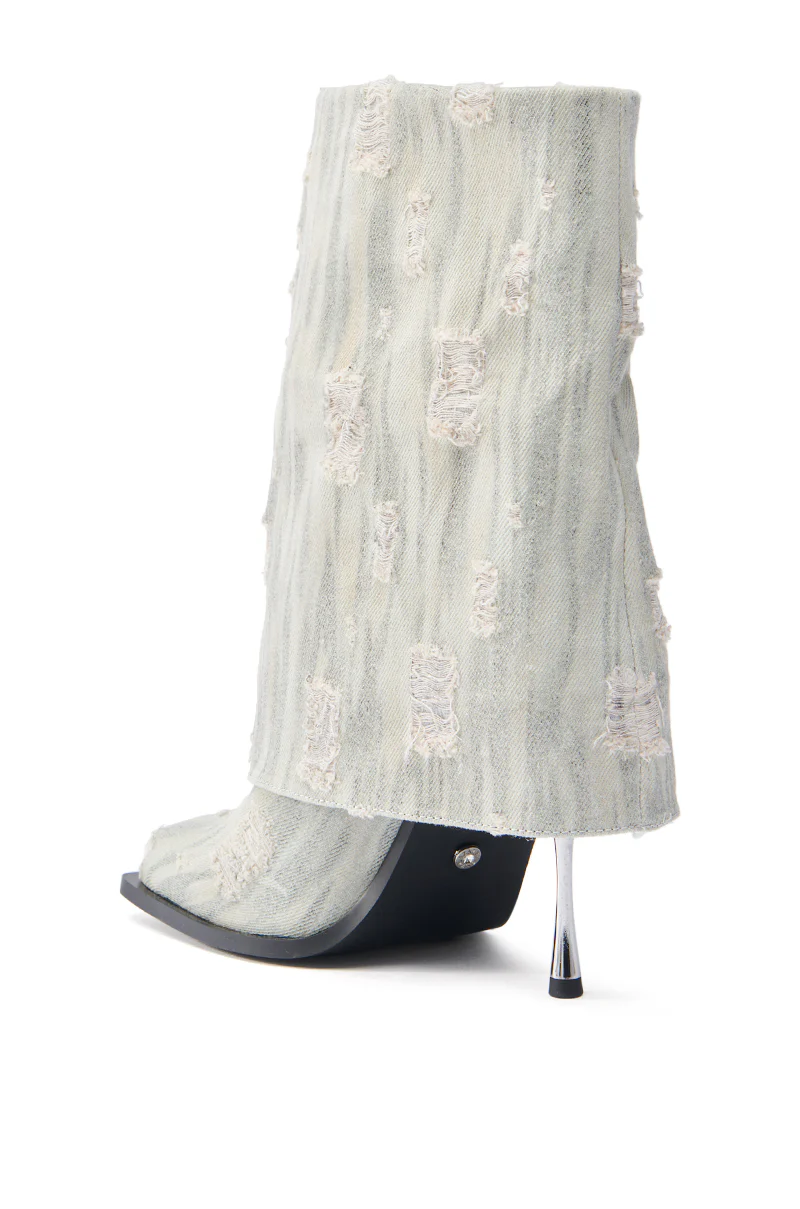  AZALEA WANG ANNECY GREY WASHED BOOTIE - Image 6