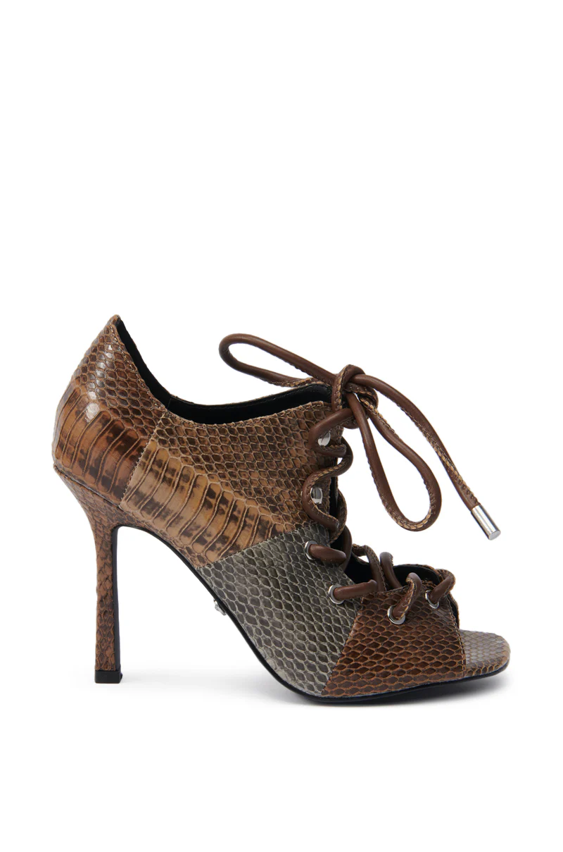 AZALEA WANG ASHLIE COLOR BLOCKED SNAKE SANDAL - Image 4