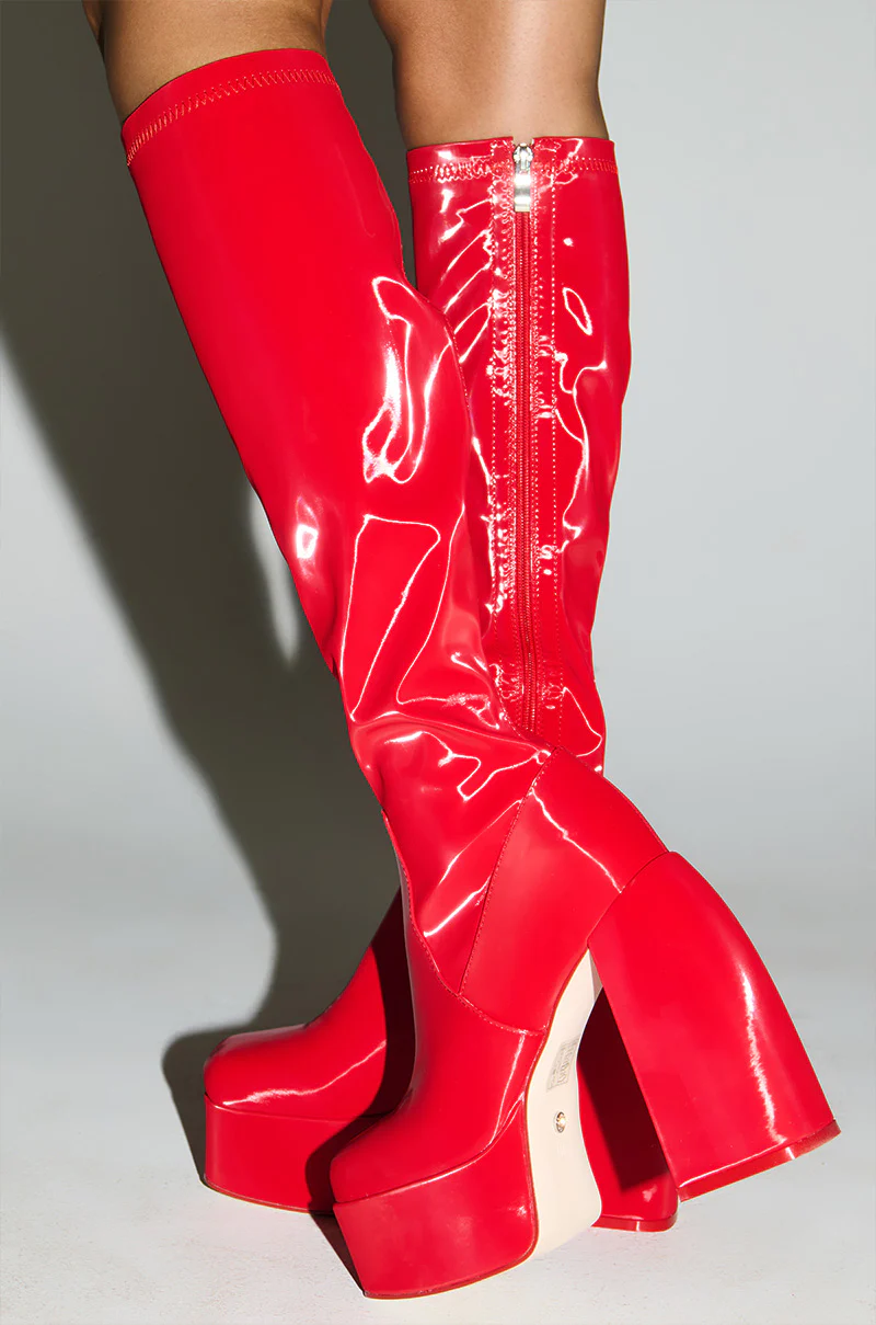 AZALEA WANG AURON RED LIQUID LUXE PLATFORM BOOT - Image 6