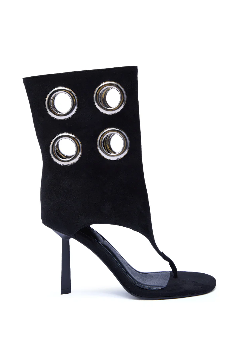 AZALEA WANG BAINA BLACK GROMMET DETAIL GLADIATOR SANDAL - Image 3