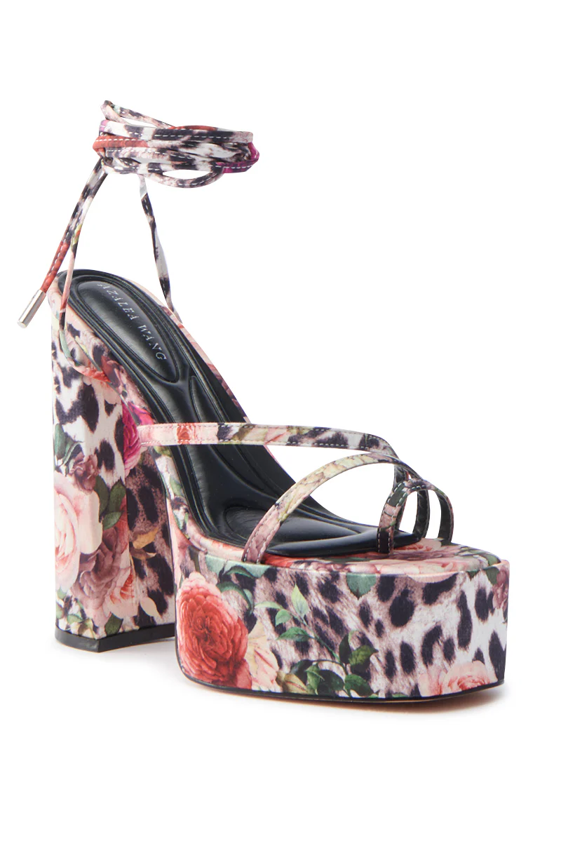 AZALEA WANG BANIRA MULTI CHEETAH FLORAL CHUNKY SANDAL - Image 4