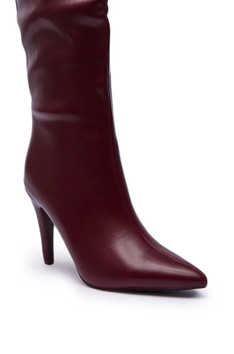 AZALEA WANG BEAUCOUP BURGUNDY OVER THE KNEE BOOT - Image 7