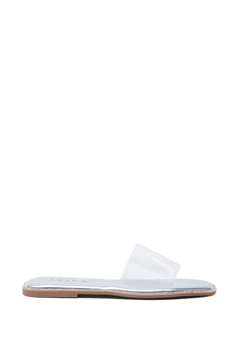AKIRA  BENNU SILVER CLEAR PVC FLAT SANDAL - Image 2