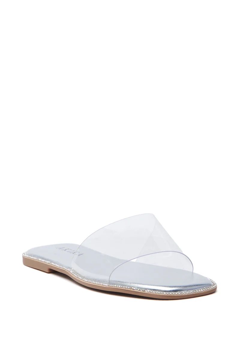 AKIRA  BENNU SILVER CLEAR PVC FLAT SANDAL - Image 3