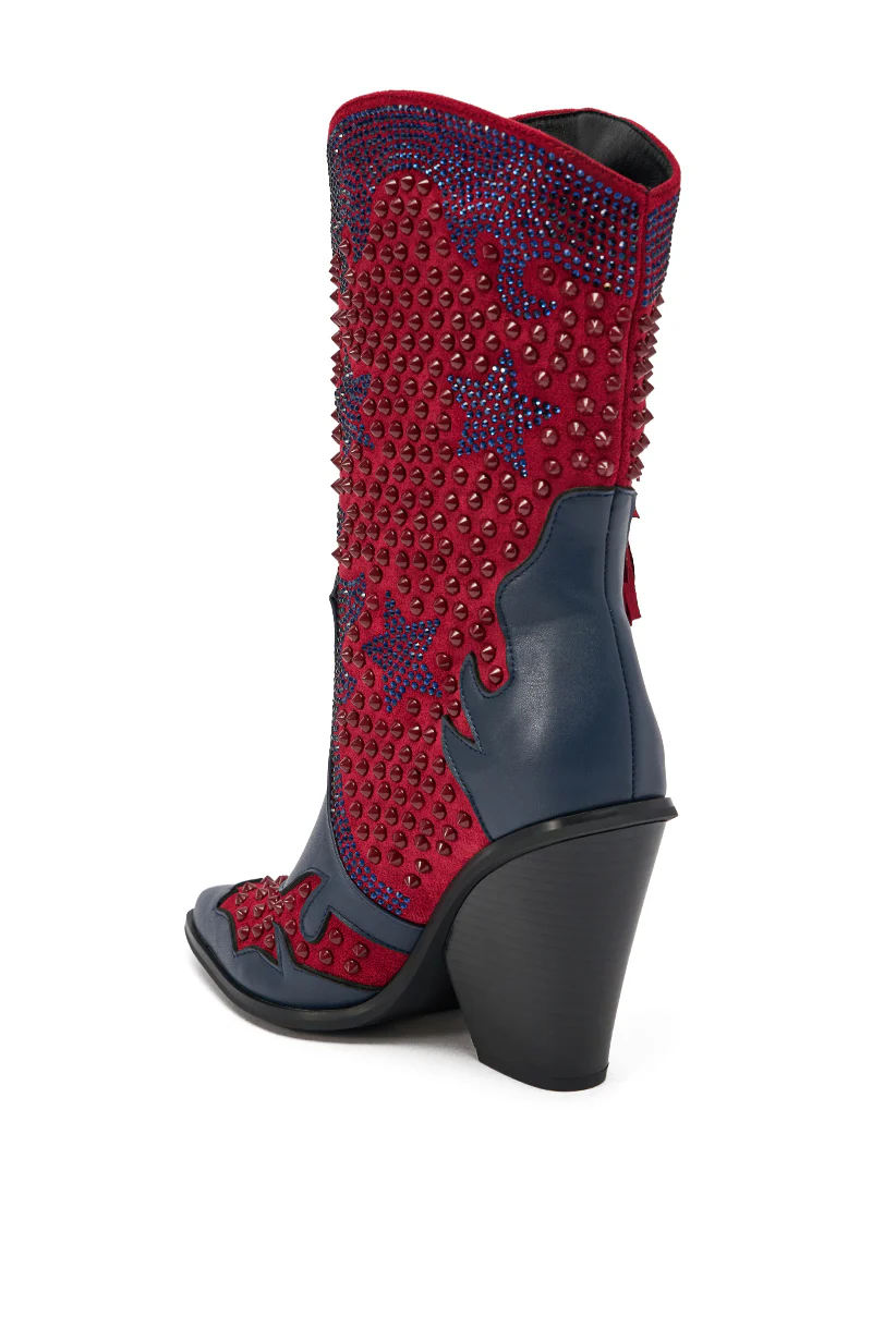 AZALEA WANG BETHANIE MULTI RHINESTONE FRINGE WESTERN BOOTIE - Image 8