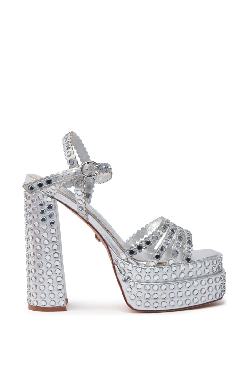 AZALEA WANG BIRCH SILVER EMBELLISHED SANDAL - Image 4
