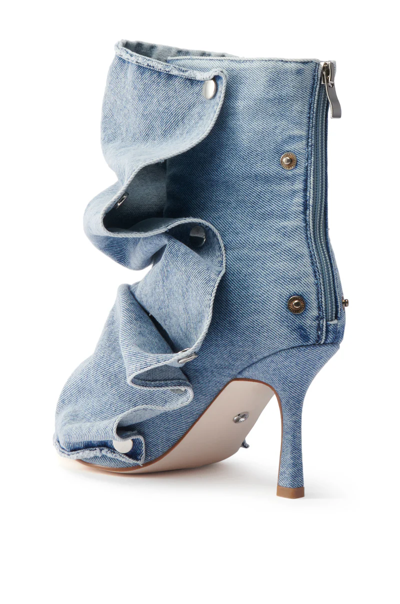 AZALEA WANG BIRD SONG DENIM OPEN TOE SNAP BOOTIE - Image 11