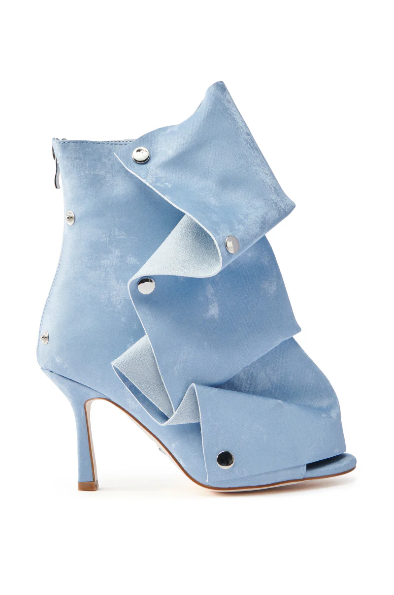 AZALEA WANG BIRD SONG SNAP OPEN TOE BOOTIE IN BLUE - Image 3