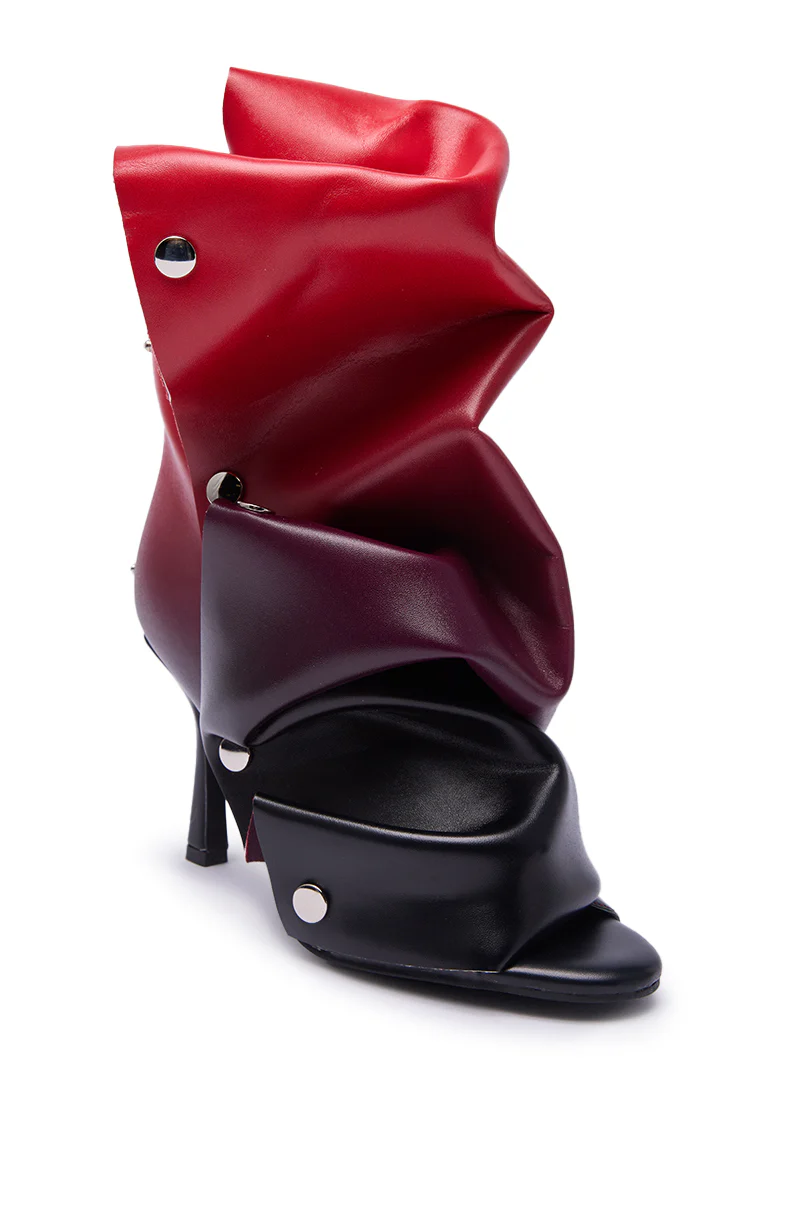 AZALEA WANG BIRDSONG RED OMBRE SNAP OPEN TOE BOOTIE - Image 6
