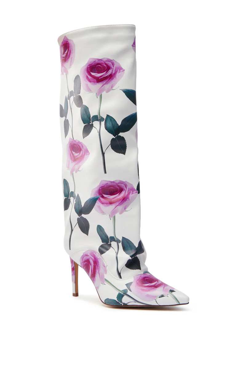AZALEA WANG BRIDGIE WHITE FLORAL BOOT - Image 4