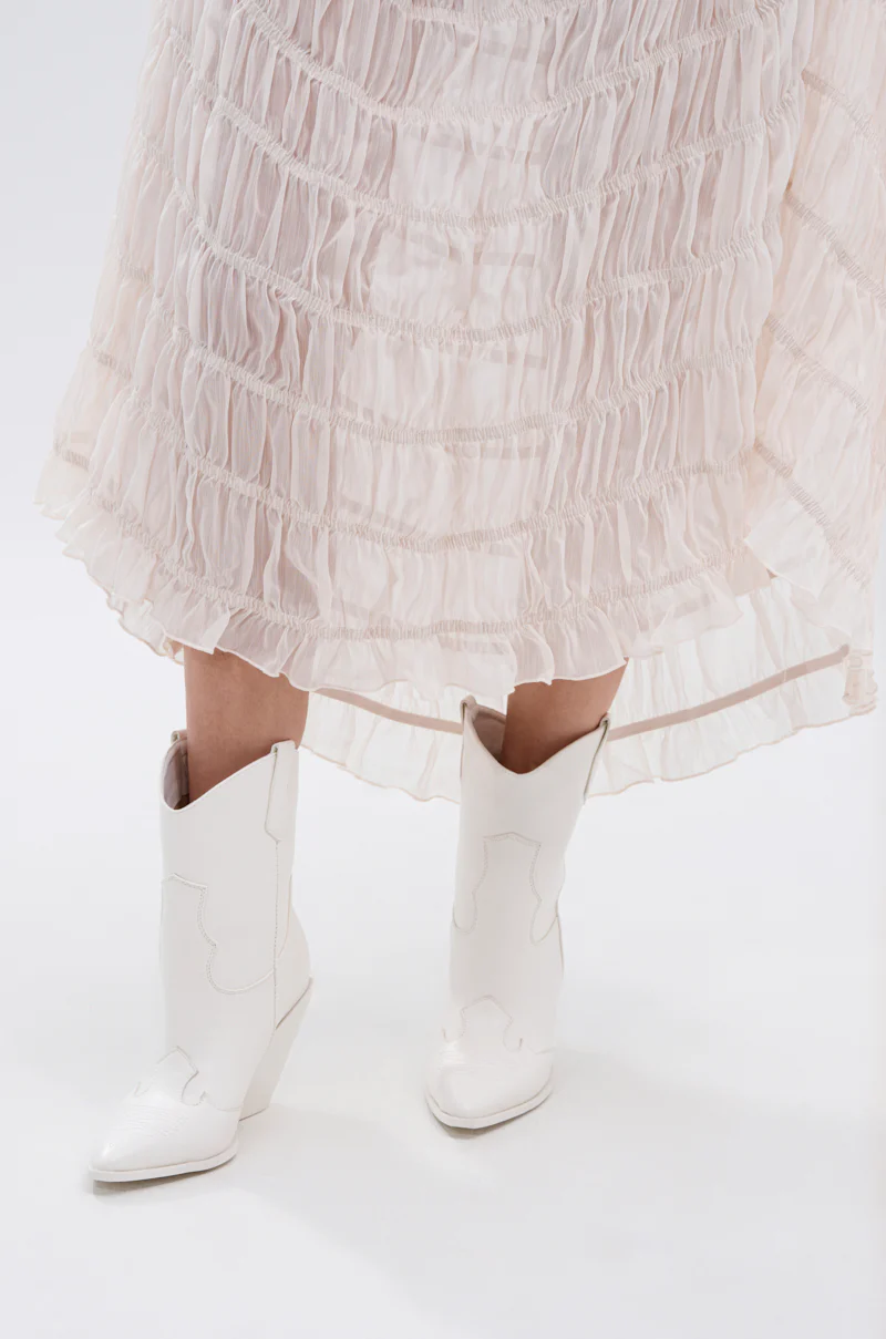 AZALEA WANG BRIGGITTA WHITE WESTERN COWBOY BOOTIE - Image 7