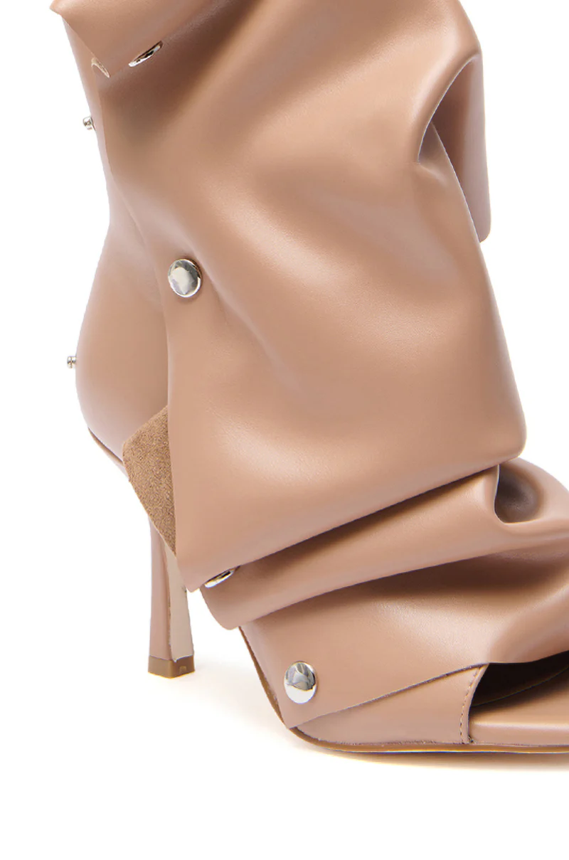 AZALEA WANG BIRDSONG SNAP OPEN-TOE BOOTIE IN MOCHA - Image 8