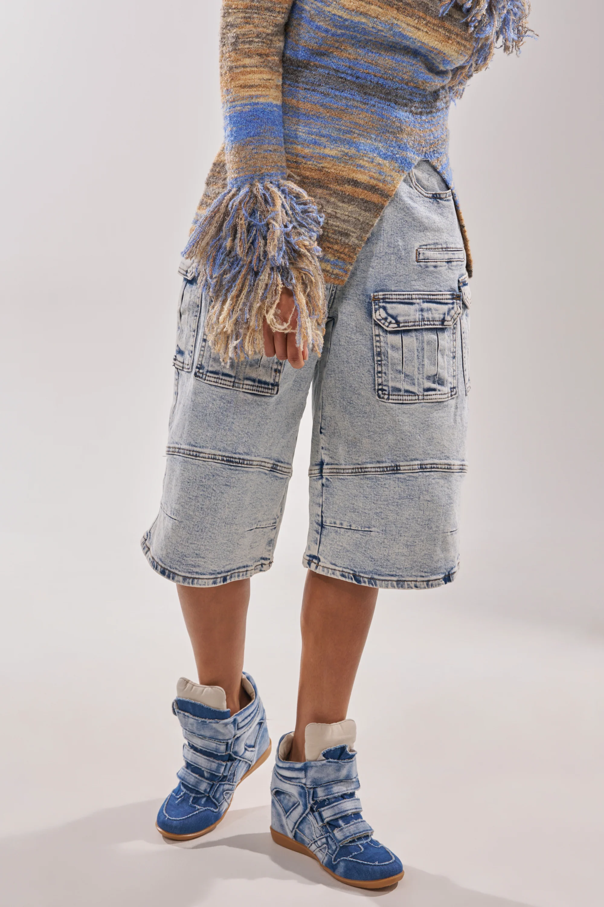 AZALEA WANG BRYANT DENIM WEDGE SNEAKER - Image 10