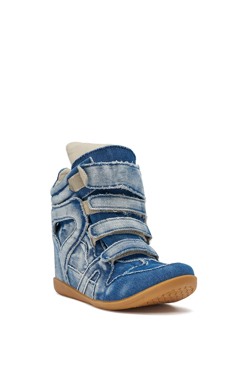 AZALEA WANG BRYANT DENIM WEDGE SNEAKER - Image 7