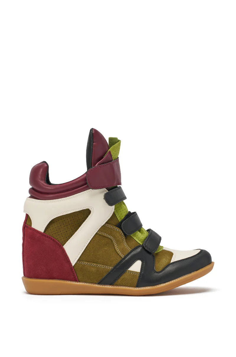 AZALEA WANG BRYANT OLIVE MULTI WEDGE SNEAKER - Image 4