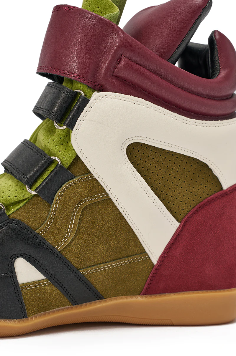 AZALEA WANG BRYANT OLIVE MULTI WEDGE SNEAKER - Image 7