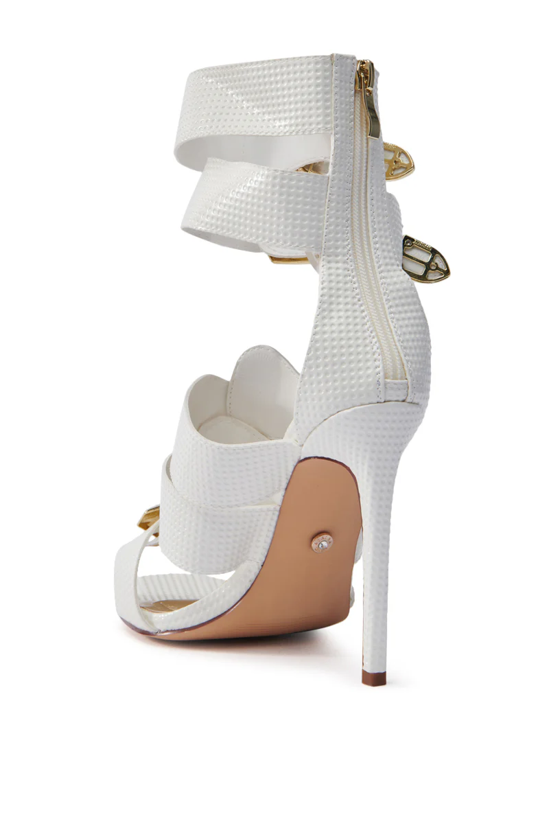 AZALEA WANG BUTTER CUPS WHITE BUCKLE STILETTO SANDAL - Image 6