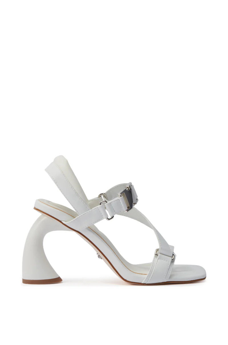 AZALEA WANG CAPRIZE WHITE INDUSTRIAL BUCKLE SANDAL - Image 3
