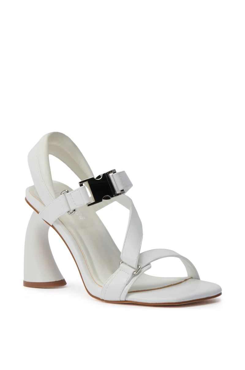 AZALEA WANG CAPRIZE WHITE INDUSTRIAL BUCKLE SANDAL - Image 4