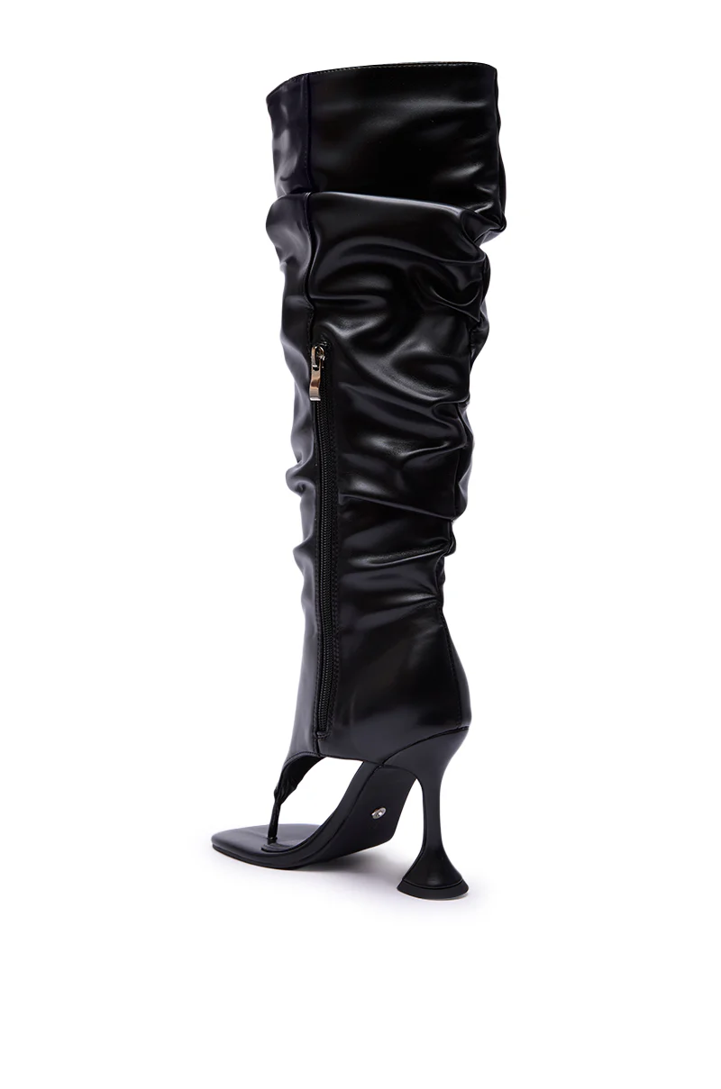 AZALEA WANG CECILL BLACK RUCHED UPPER GLADIATOR SANDAL - Image 9