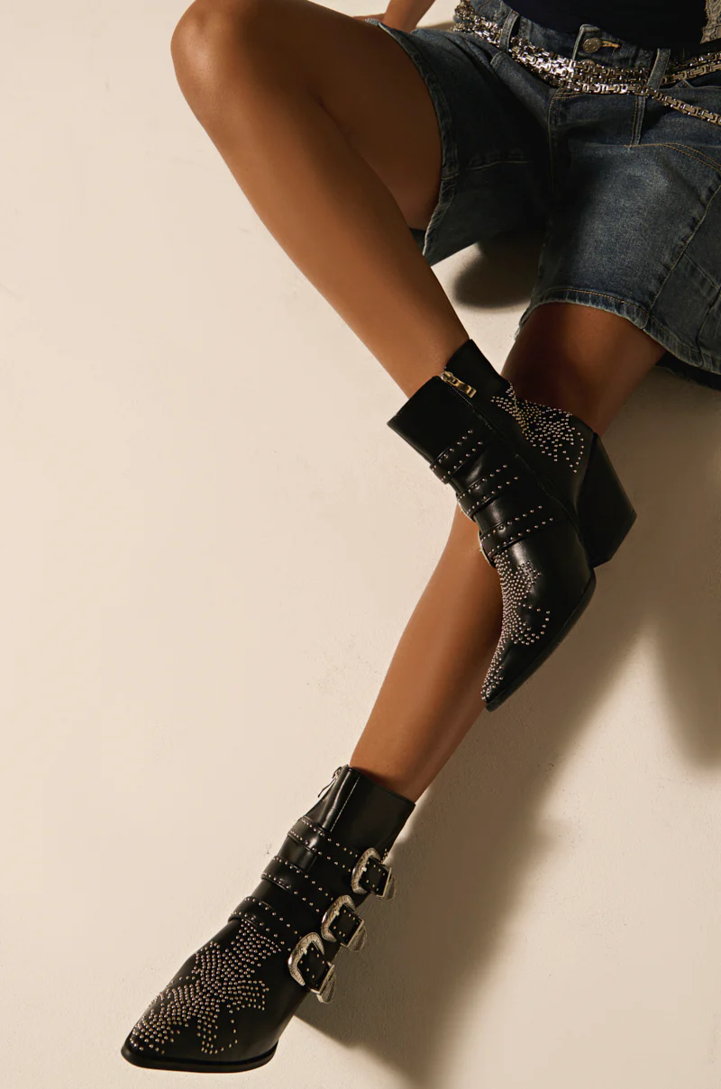 AZALEA WANG CELENA BLACK WESTERN BOOTIE