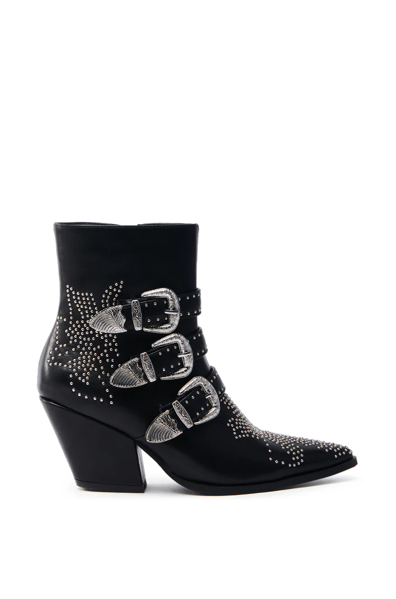 AZALEA WANG CELENA BLACK WESTERN BOOTIE - Image 3