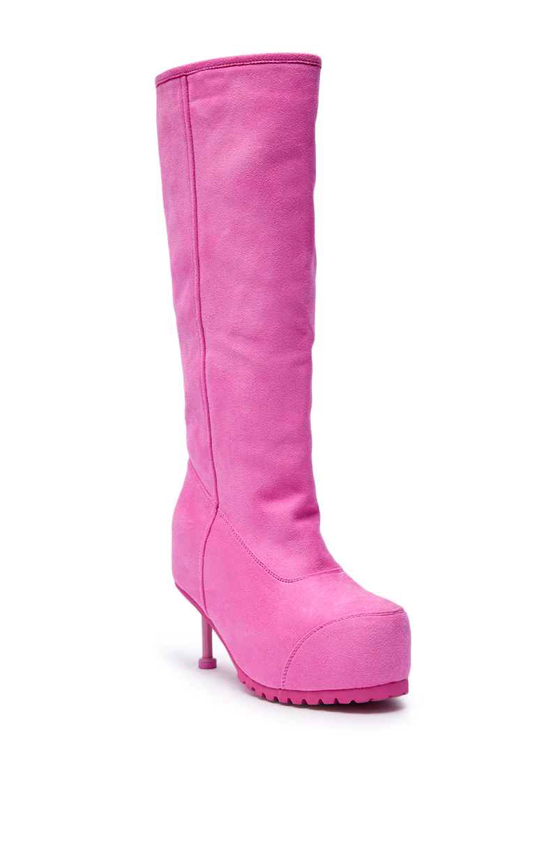 AZALEA WANG CLEDQYN PINK SUEDE STILETTO BOOT - Image 5