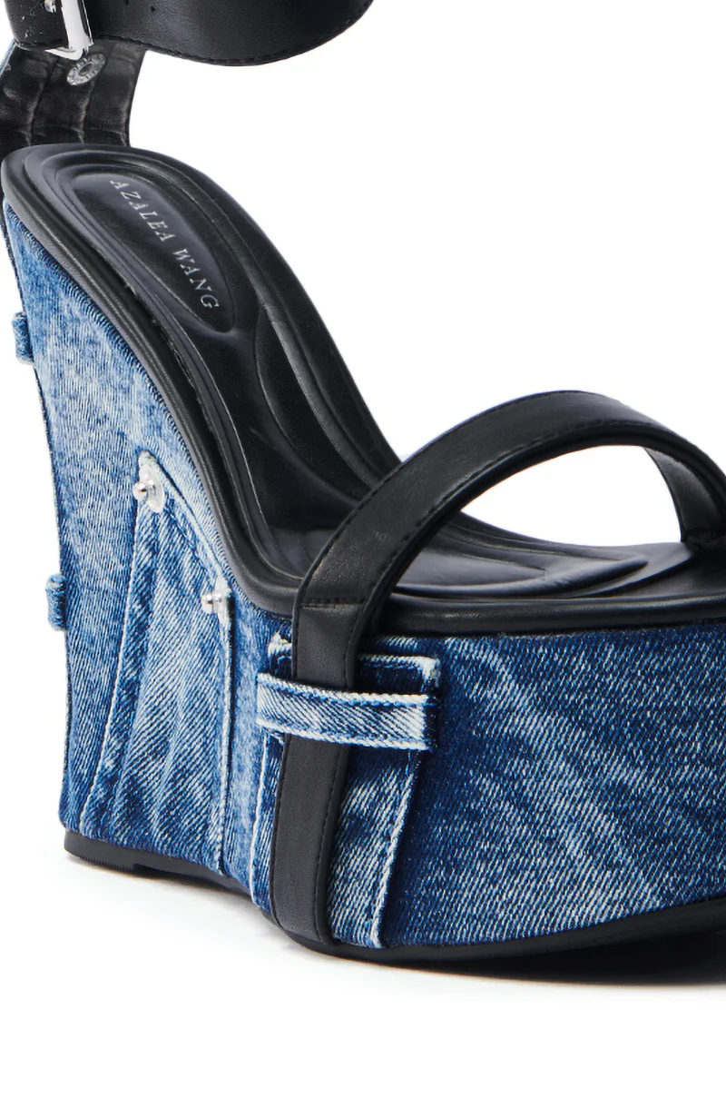 AZALEA WANG CLIO DENIM SANDAL - Image 6