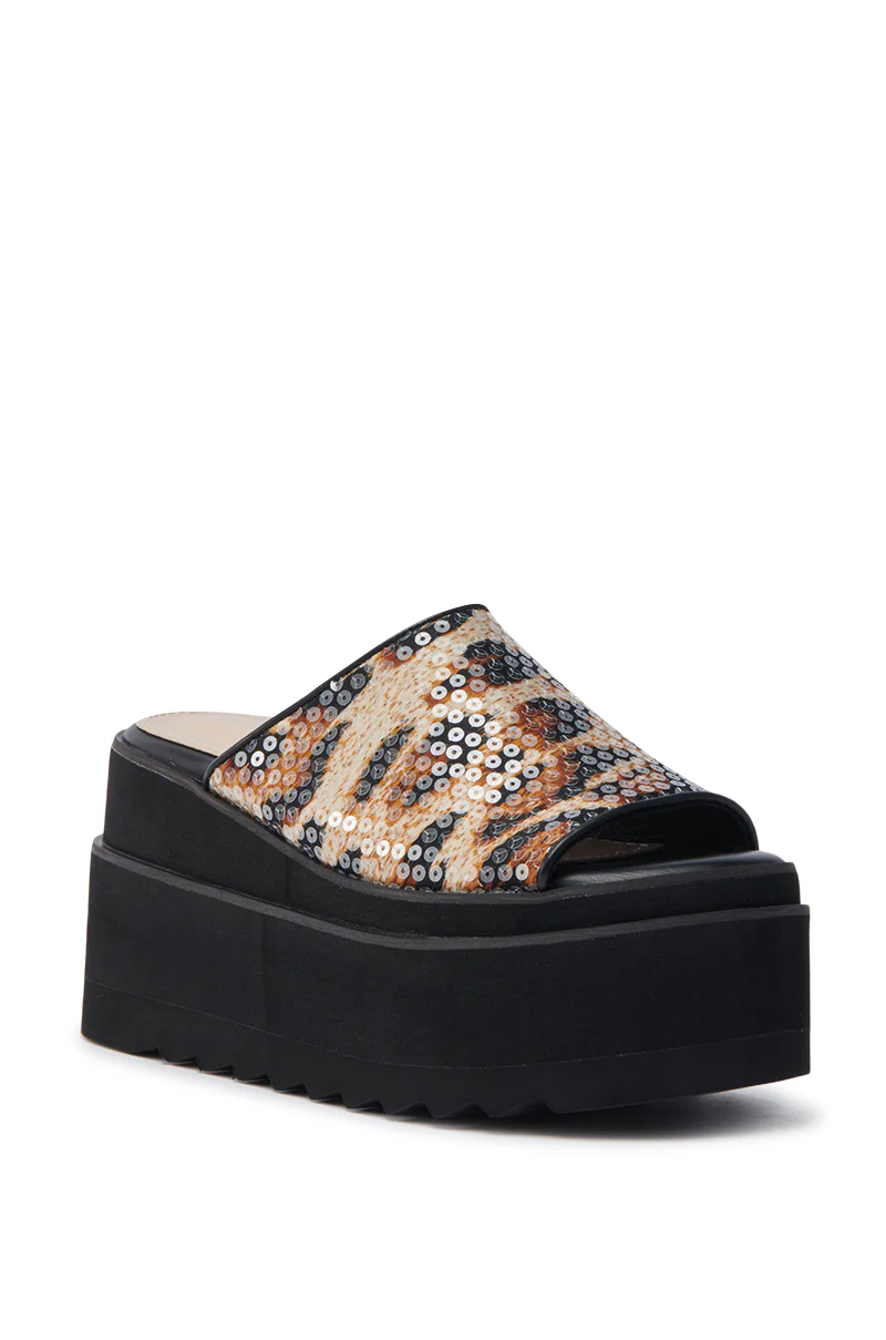 AZALEA WANG CORLISS LEOPARD FLATFORM SANDAL - Image 4