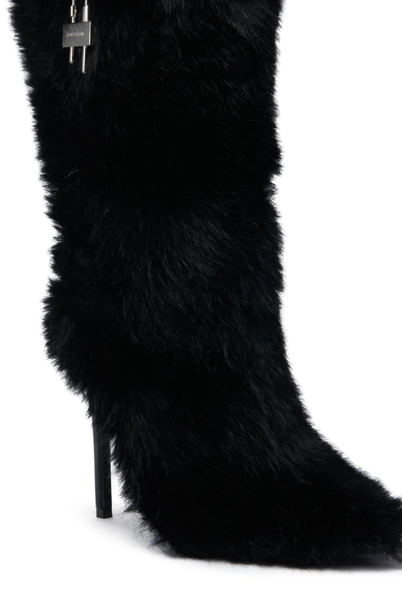 AZALEA WANG DAMOSEL BLACK STILETTO BOOTIE - Image 6