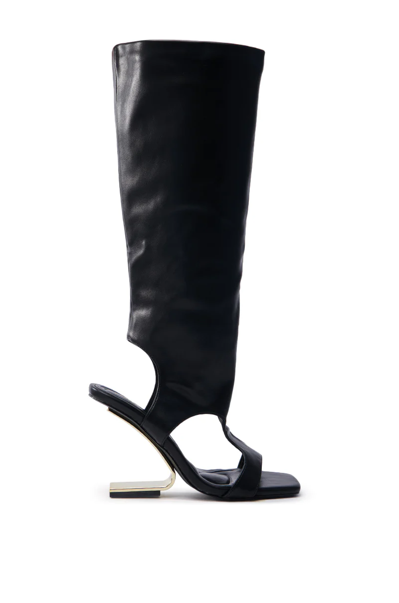 AZALEA WANG DANALA BLACK GLADIATOR WEDGE SANDAL - Image 4