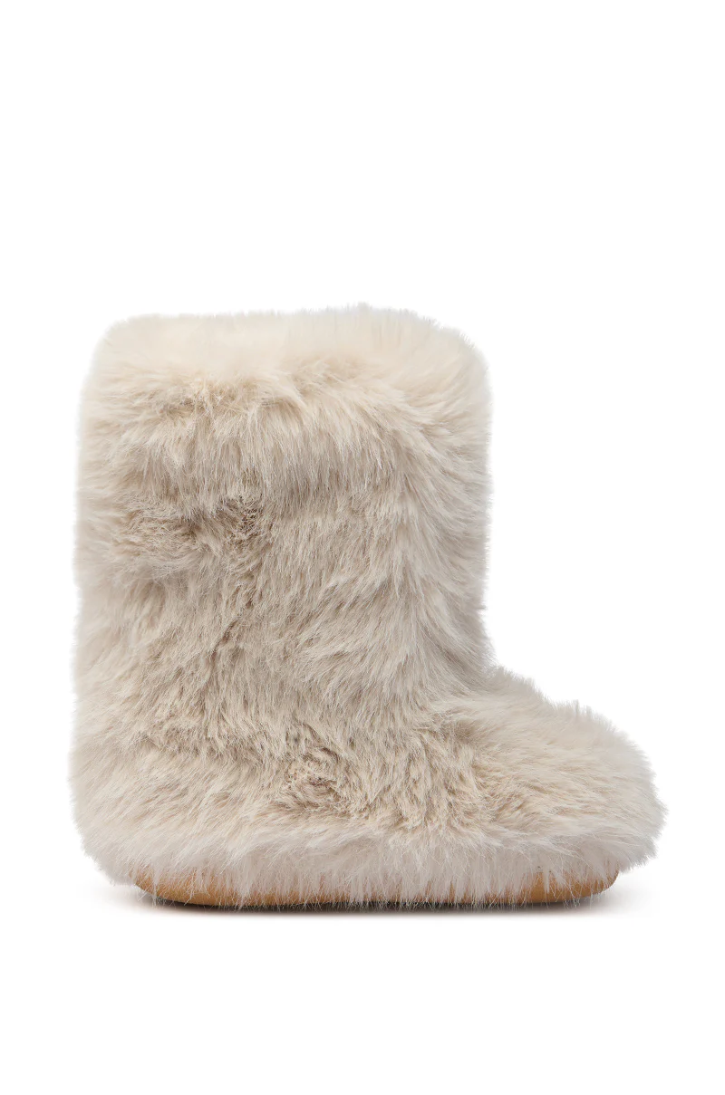 AZALEA WANG DIPA IVORY FUR FLAT BOOTIE - Image 2