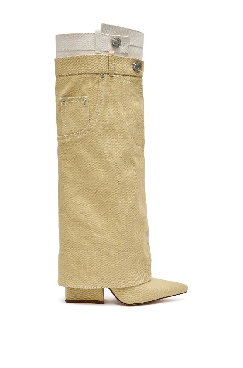 AZALEA WANG DOUBLE FLY BEIGE CHUNKY BOOT - Image 4