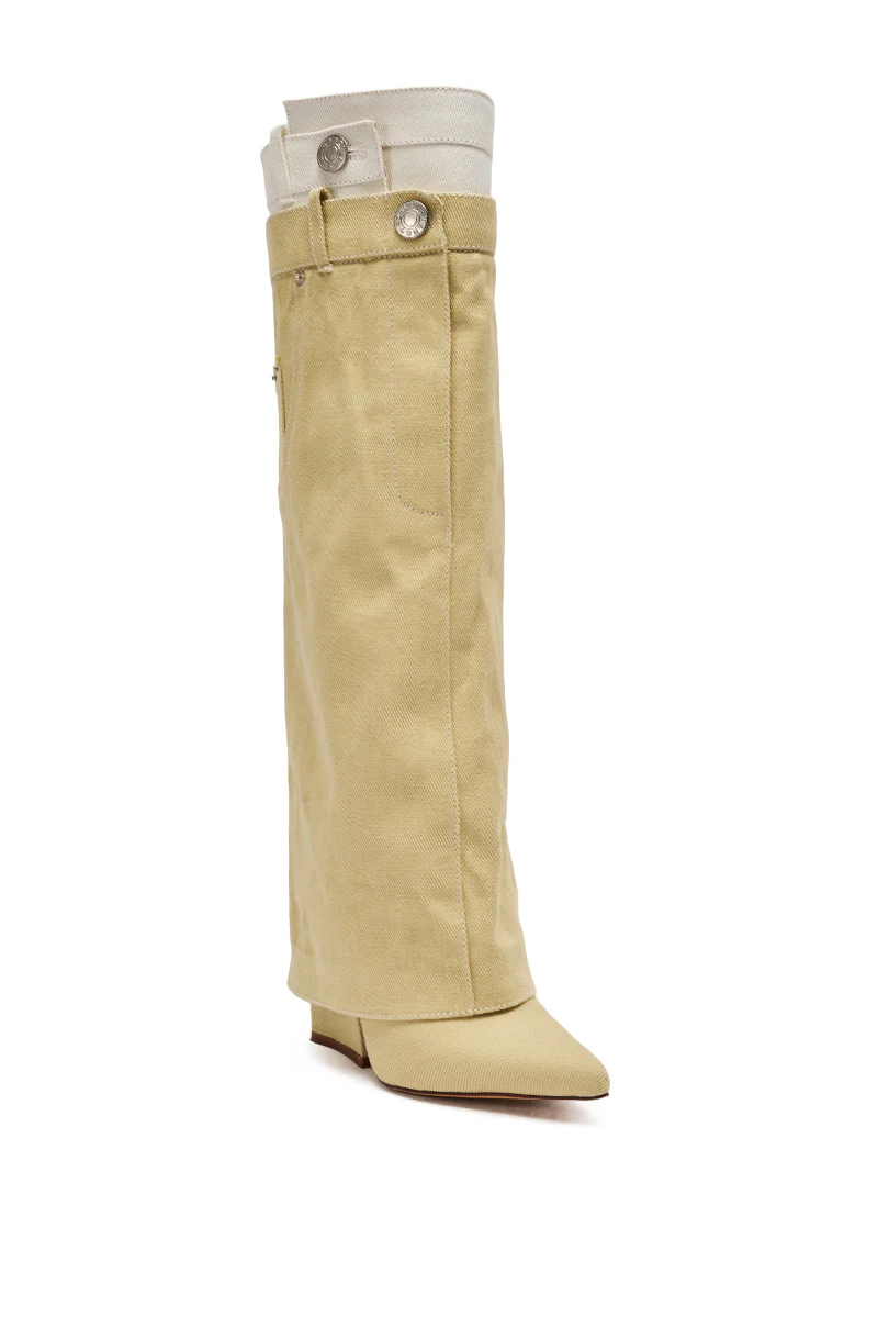 AZALEA WANG DOUBLE FLY BEIGE CHUNKY BOOT - Image 5
