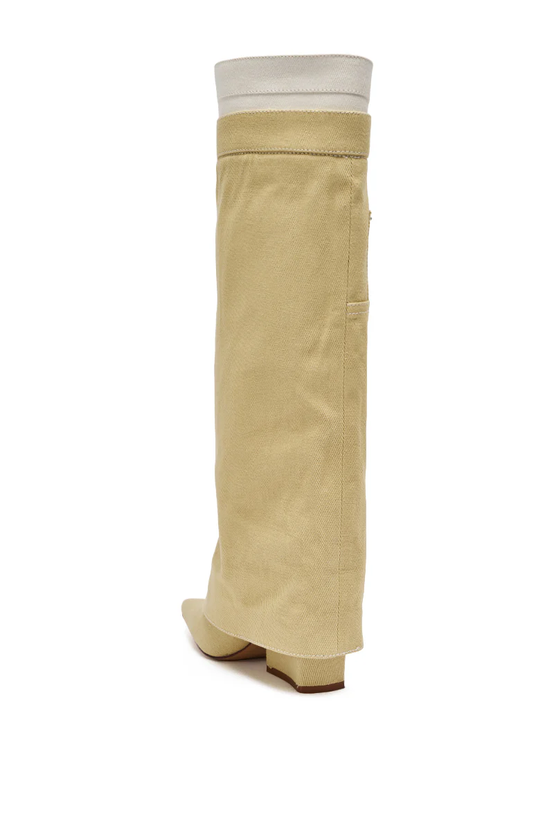 AZALEA WANG DOUBLE FLY BEIGE CHUNKY BOOT - Image 6