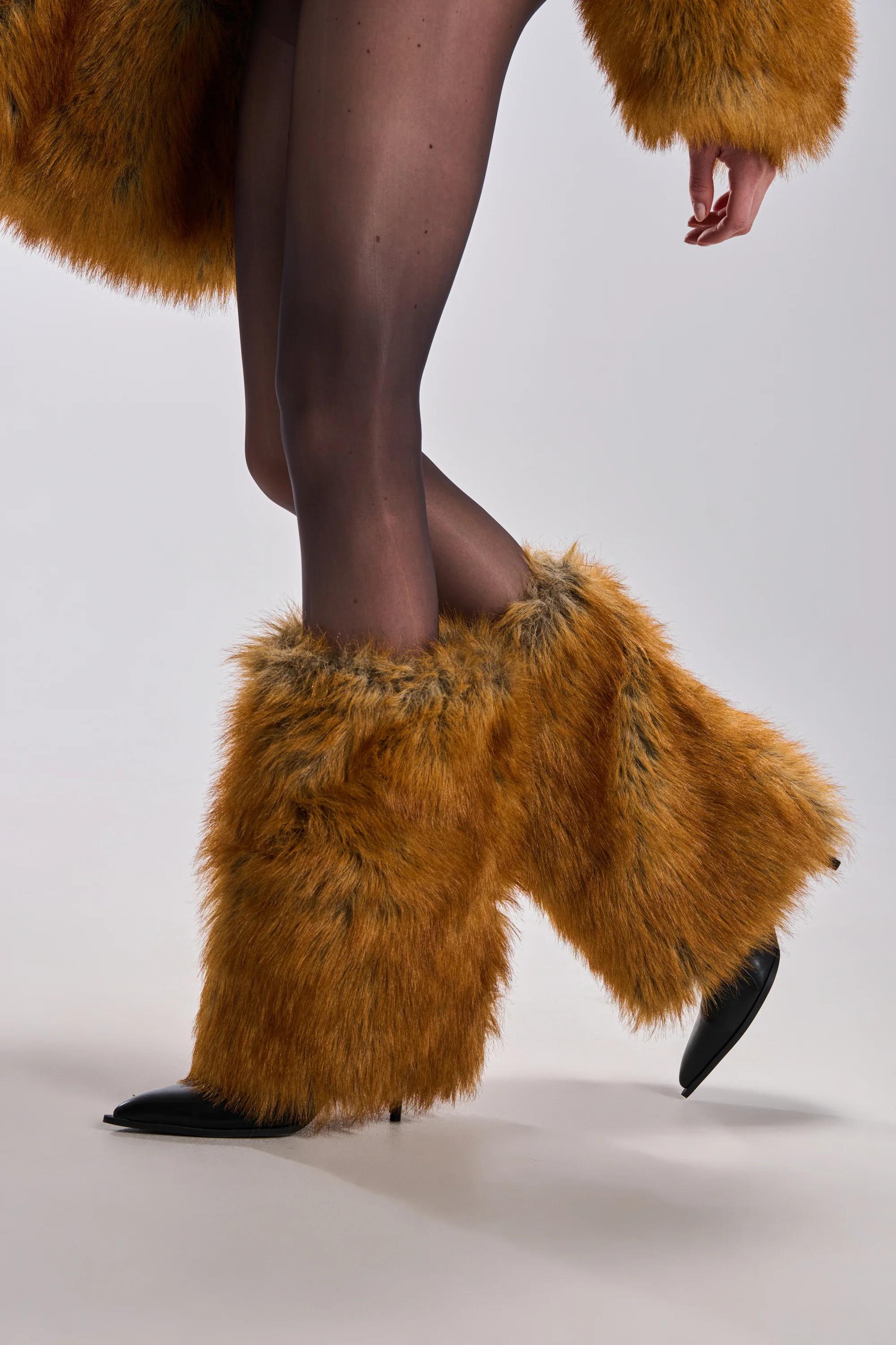 AZALEA WANG EKKEN RED FOX FUR STILETTO BOOT - Image 2