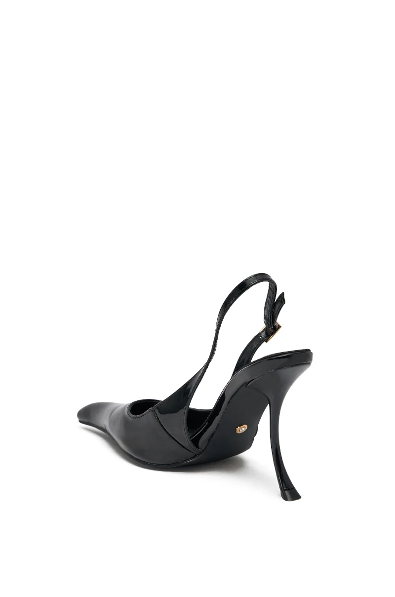 AZALEA WANG EMANUELA BLACK NOVELTY SLING BACK PUMP - Image 6