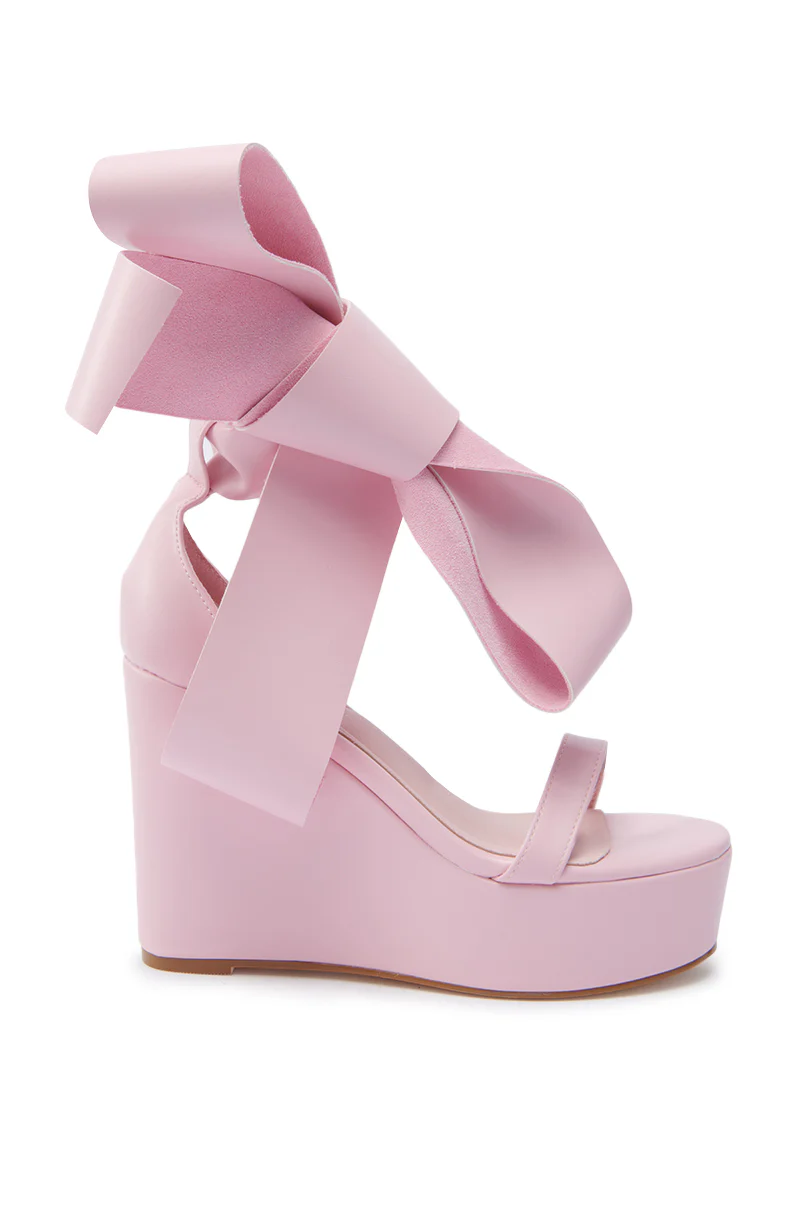 AZALEA WANG EMEKA PINK PLATFORM SANDAL WITH BOW - Image 3