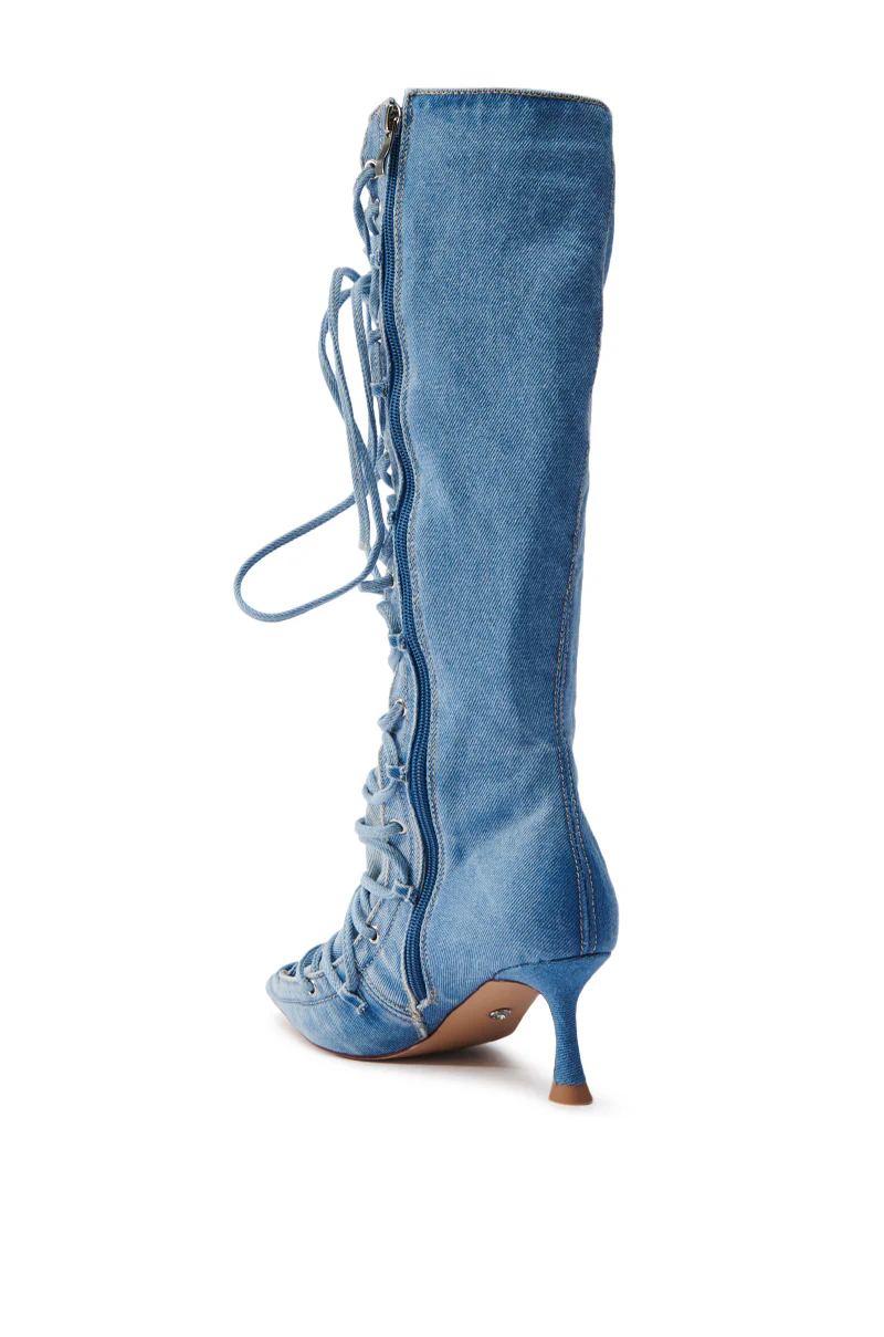 AZALEA WANG EMMALINE DENIM STILETTO BOOT - Image 7