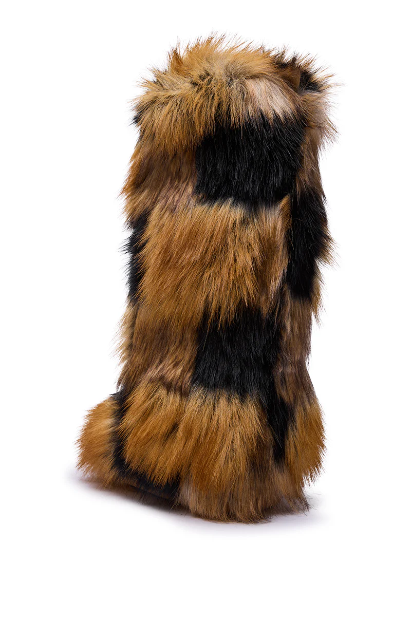 AZALEA WANG FENNEC MULTI PATCH WORK FUR KNEE HIGH BOOT - Image 6